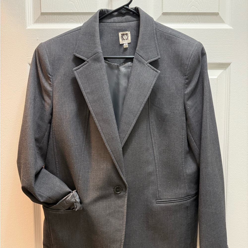 Anne Klein Charcoal Gray Blazer